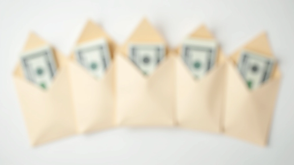 Envelope system for budgeting showing physical envelopes with cash allocation labels