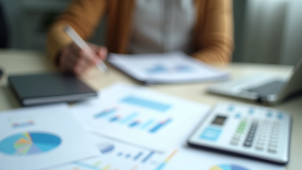 Financial planning workspace with organized cash flow management tools and documents