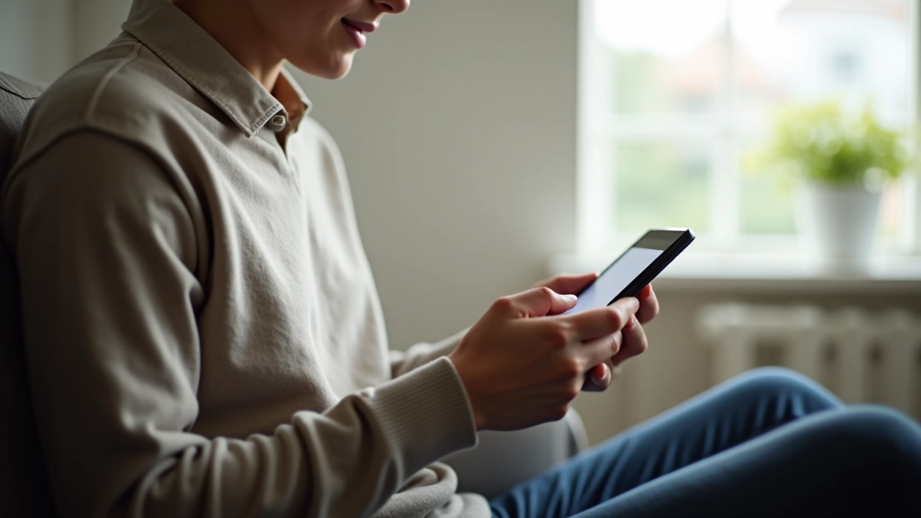Person checking bank account on mobile phone