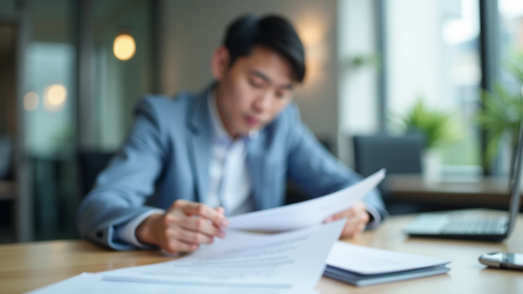 Person reviewing financial documents with a calculator and notebook at desk
